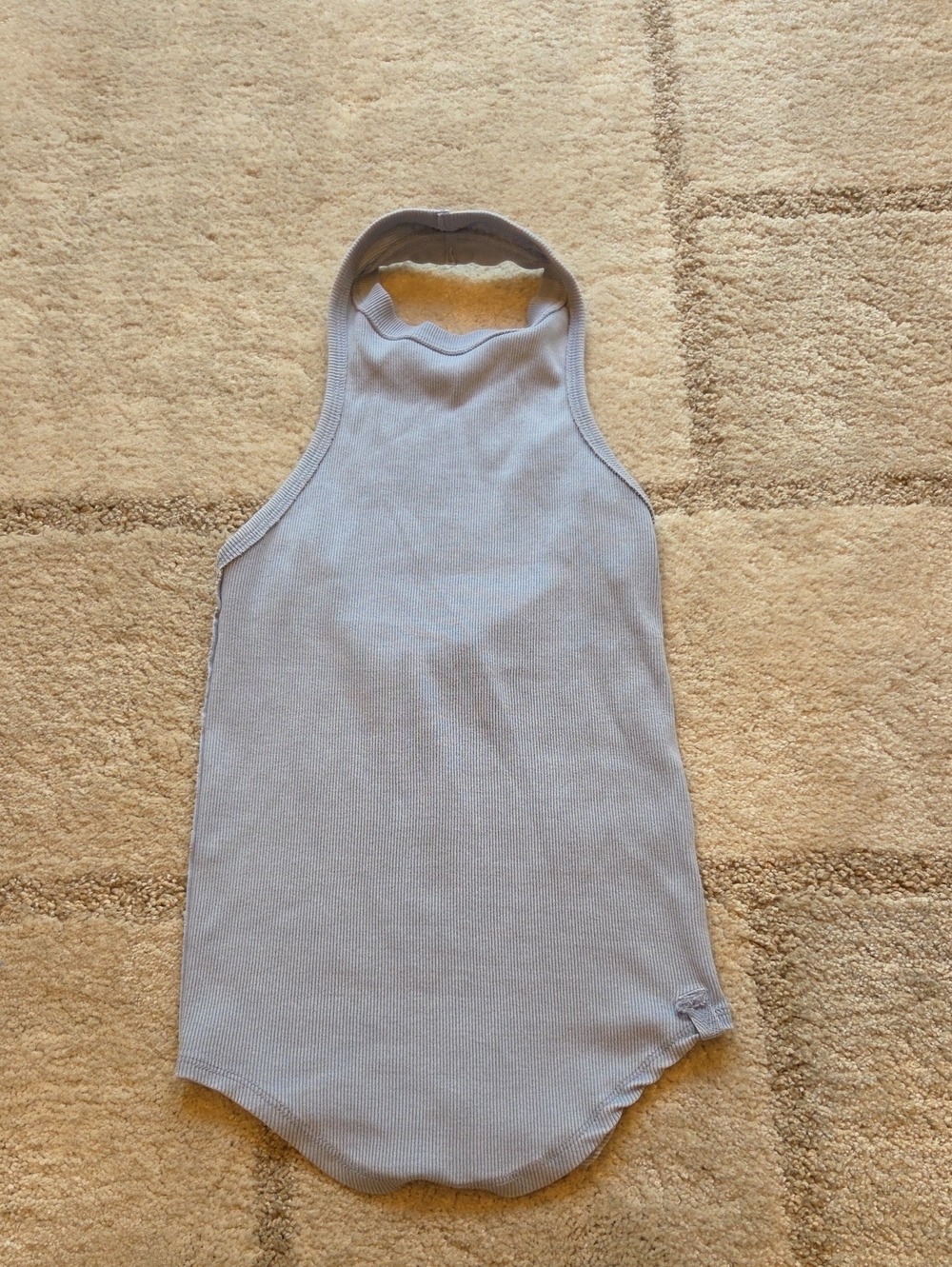 We The Free Light Blue Ribbed Halter Tank Top